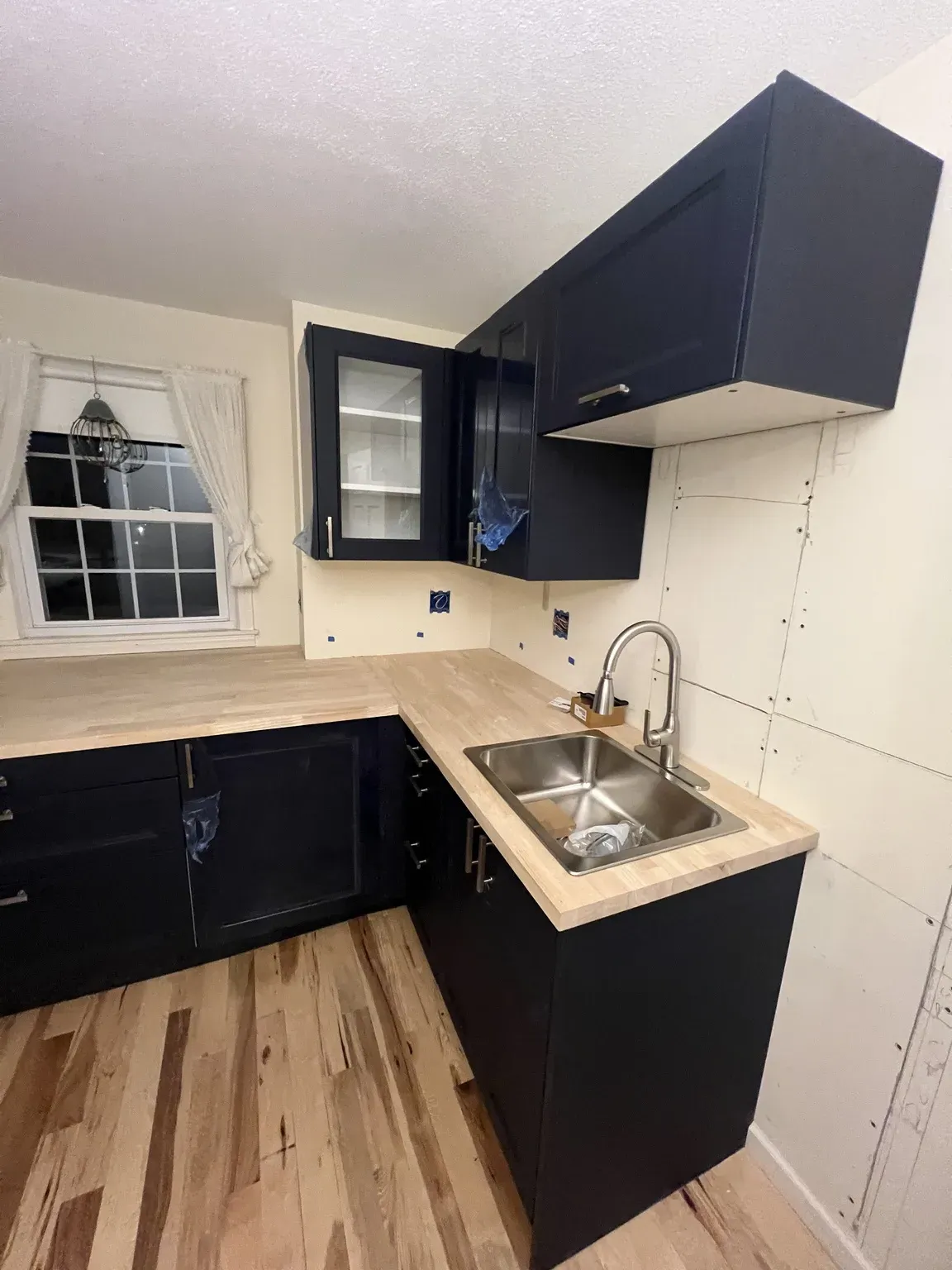 Navy Blue Kitchen Installation